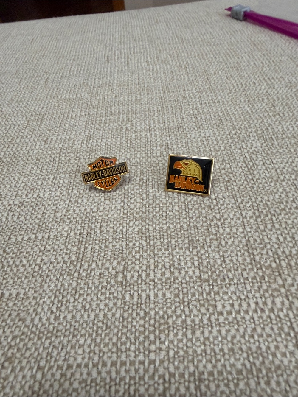 Harley-Davidson Black and Orange Enamel Cuff Links Set